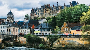 Travel in France- pictorial medieval town Saint-Aignan, in Loire valley region