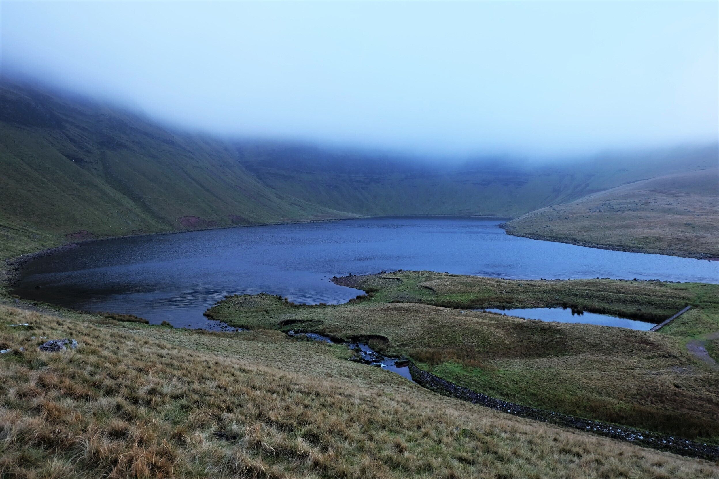 Llyn y Fan Fach lake in a late November.