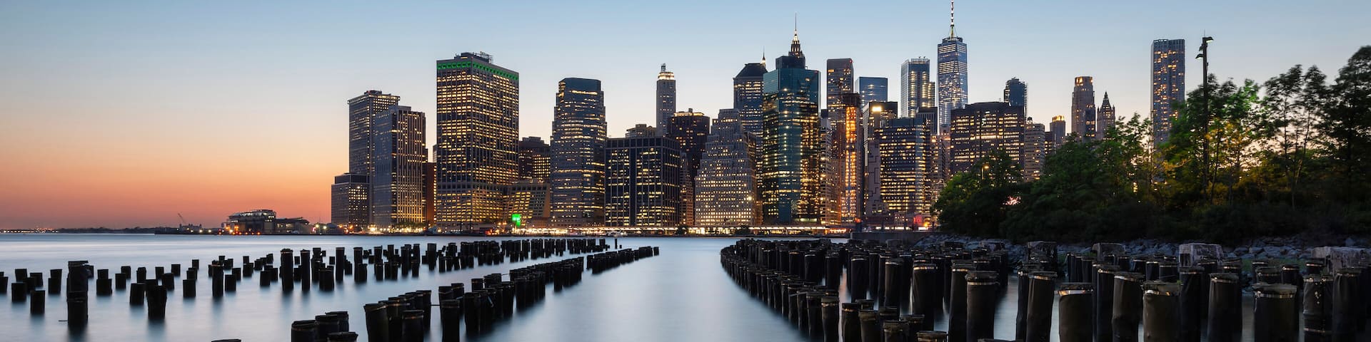 Downtown Manhattan Skyline during Blue Hour
