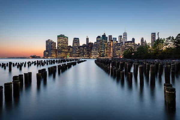 Downtown Manhattan Skyline during Blue Hour