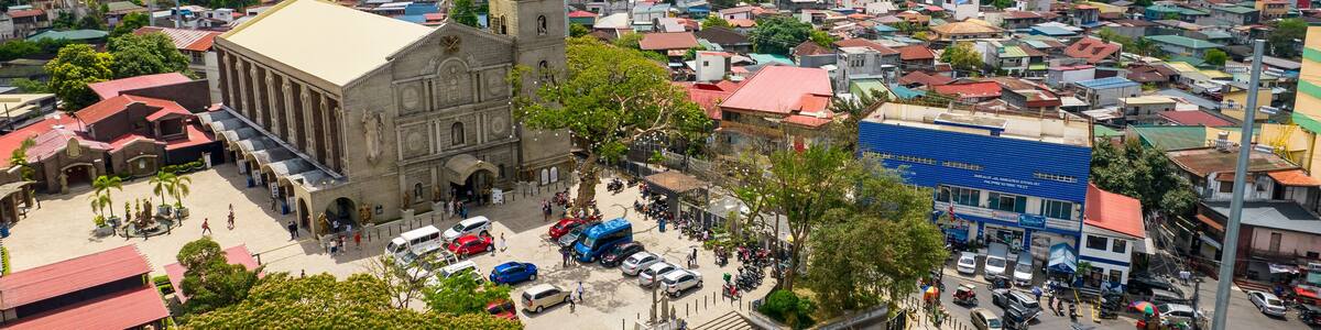 Taytay, Rizal, Philippines - Aerial of Minor Basilica and Parish of St. John the Baptist