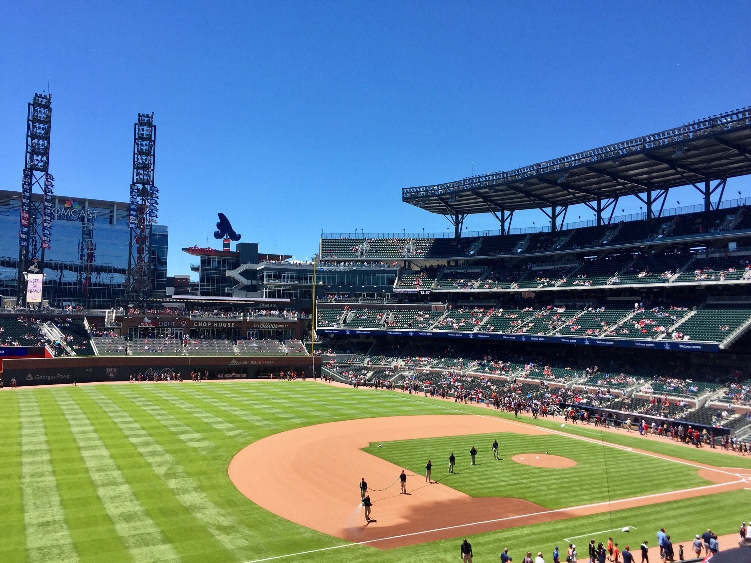 Second deck, third base side seats.