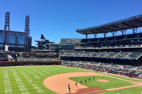 Second deck, third base side seats.