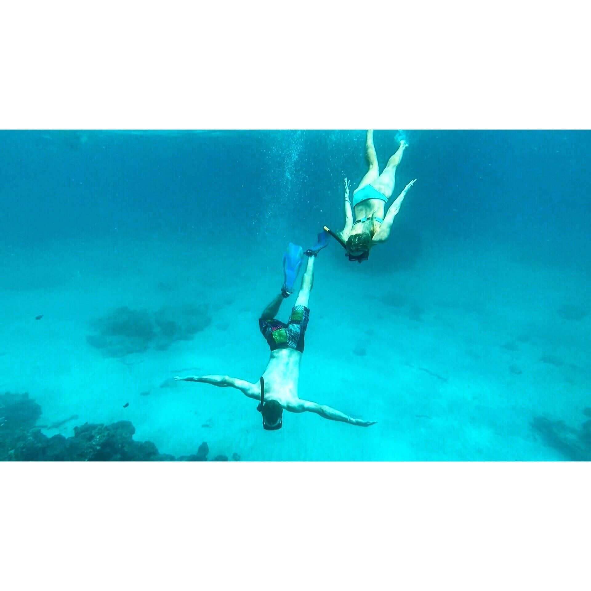 Diving in the deep blue sea off of the Similan Islands