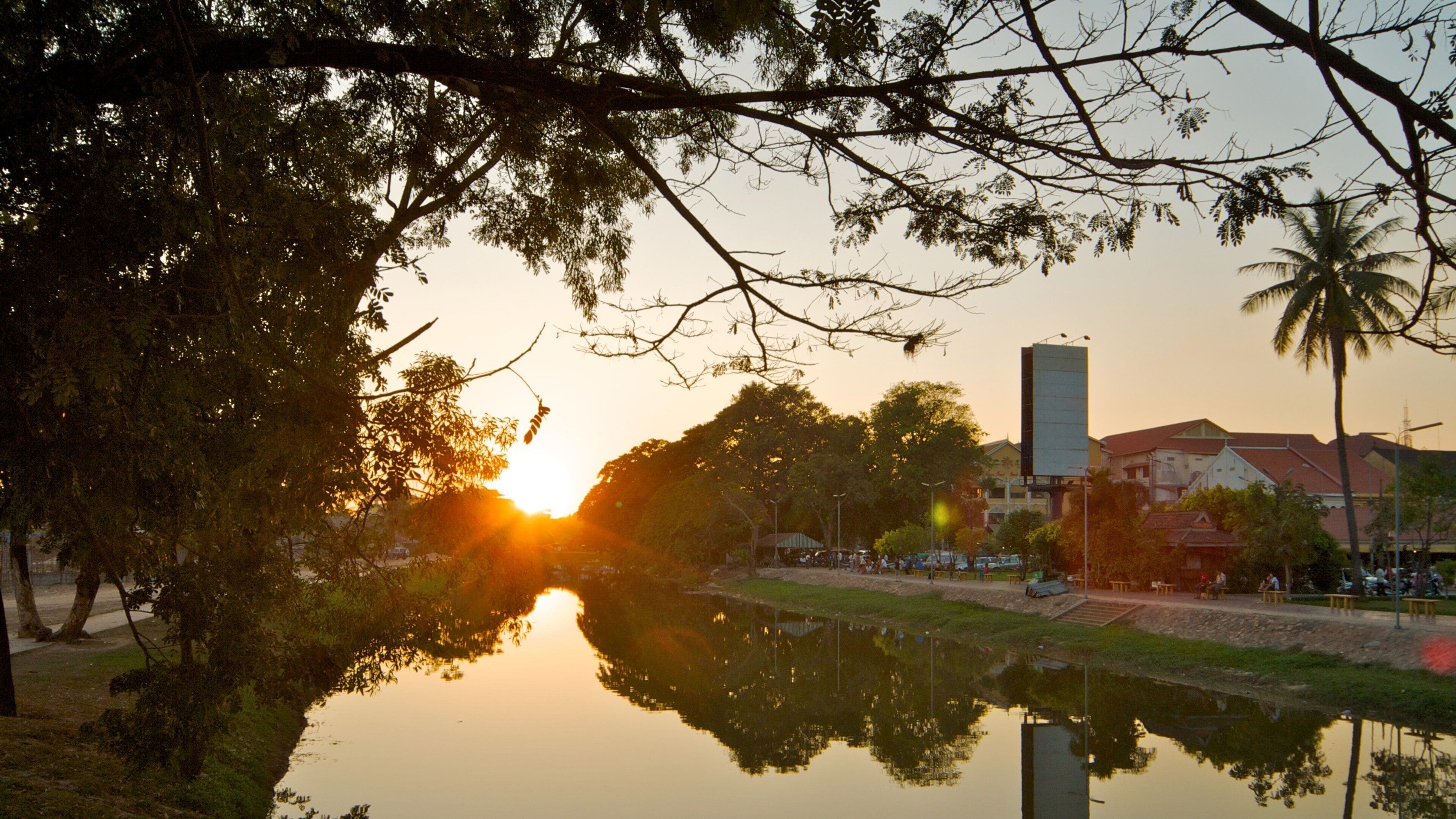 Cambodia showing a sunset