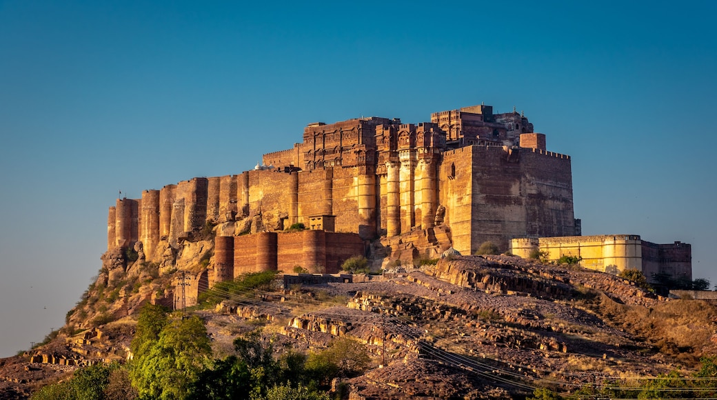 Majestic ancient Mehrangarh fort in Jodhpur, Rajasthan in India