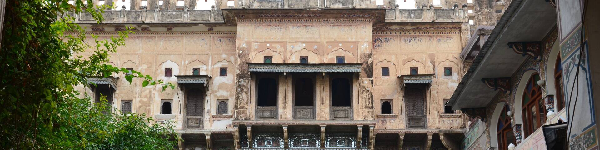 Stunning architecture offside the touristic trails: haveli in the city of Bikaner in Rajasthan, India