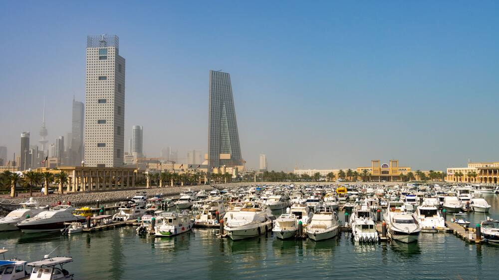 View of Kuwait city from Souq Sharq Marina