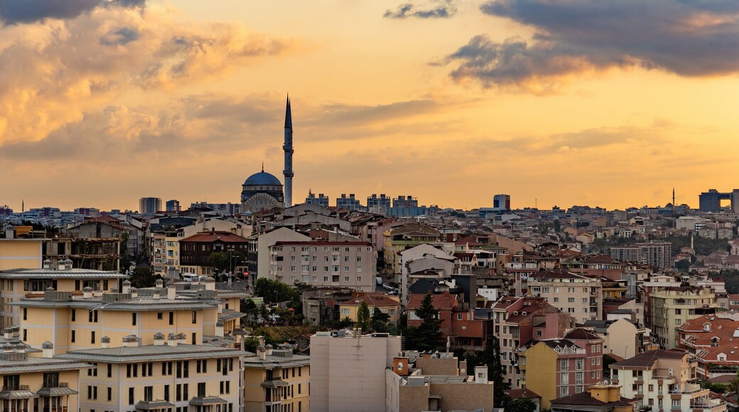 Beyoglu district in Istanbul. Residential buildings
