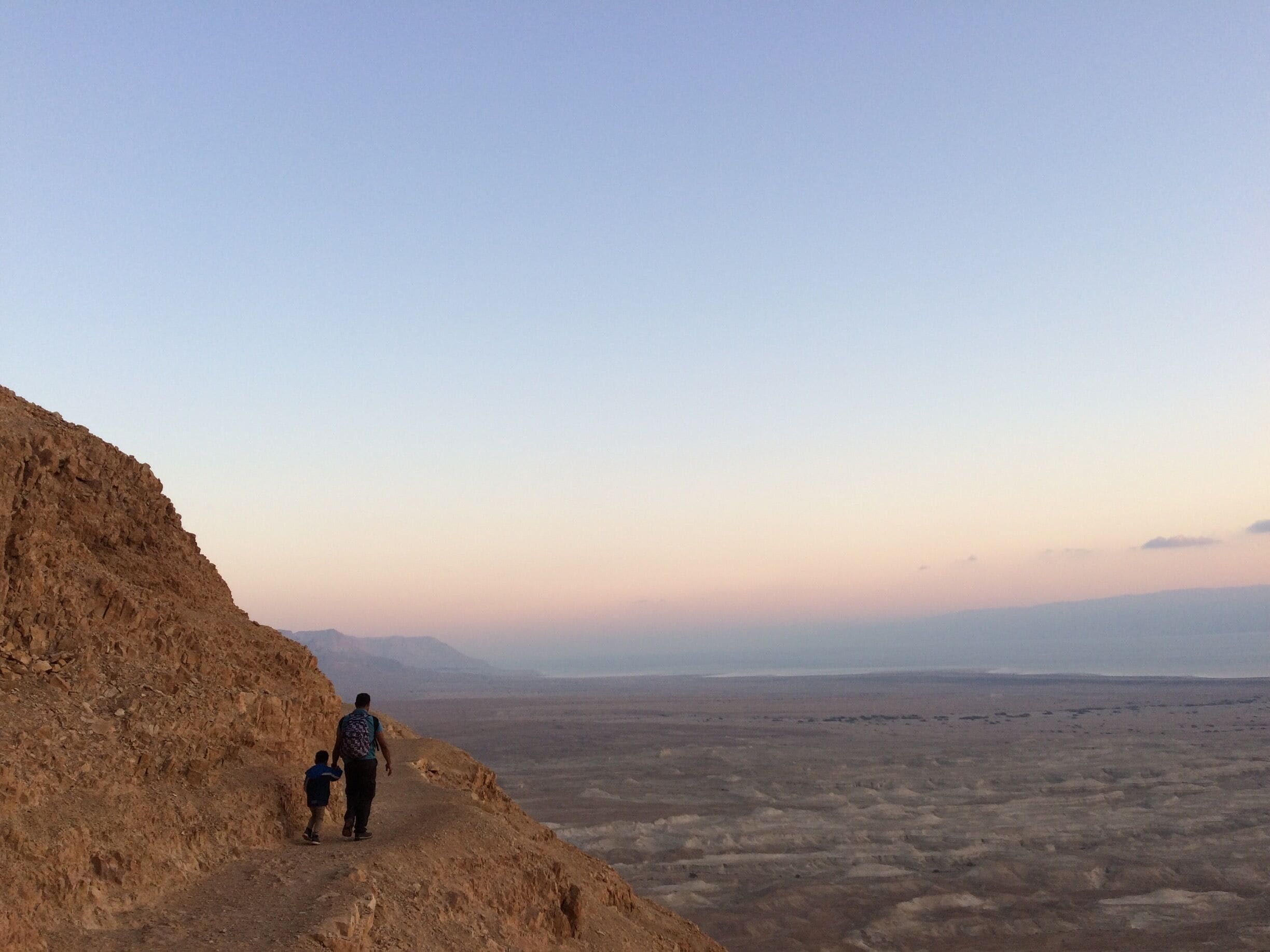 "We are in this together" - Masada Snake Path hike.