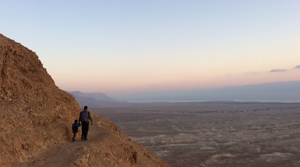 "We are in this together" - Masada Snake Path hike.