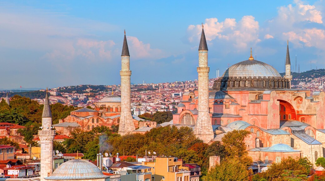 Hagia Sophia museum and ancient church . Hagia Sophia is a former Orthodox basilica, later a mosque, and now a museum