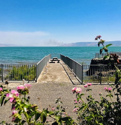 This is a view from St. Peter’s Monument. On the horizon is the Sea of Galilee. Such a beautiful scenery.