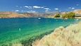 Lake Chelan showing landscape views, general coastal views and a coastal town