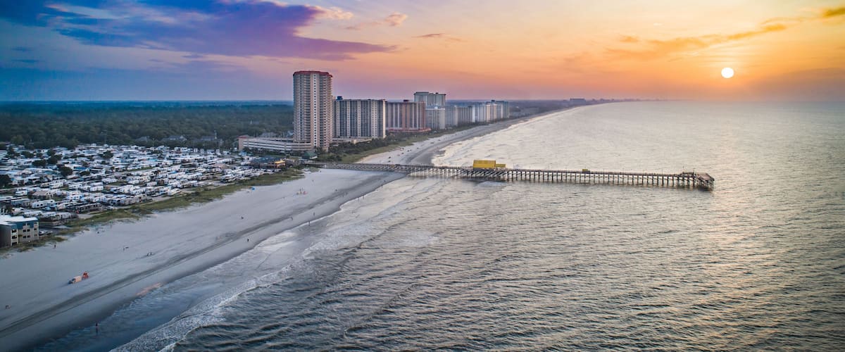 Myrtle Beach South Carolina SC Pier Drone Aerial