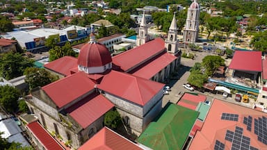 Iloilo City, Philippines - Aerial of Jaro Metropolitan Cathedral, and its famous belfry. Also known as National Shrine of Nuestra Señora de La Candelaria.
