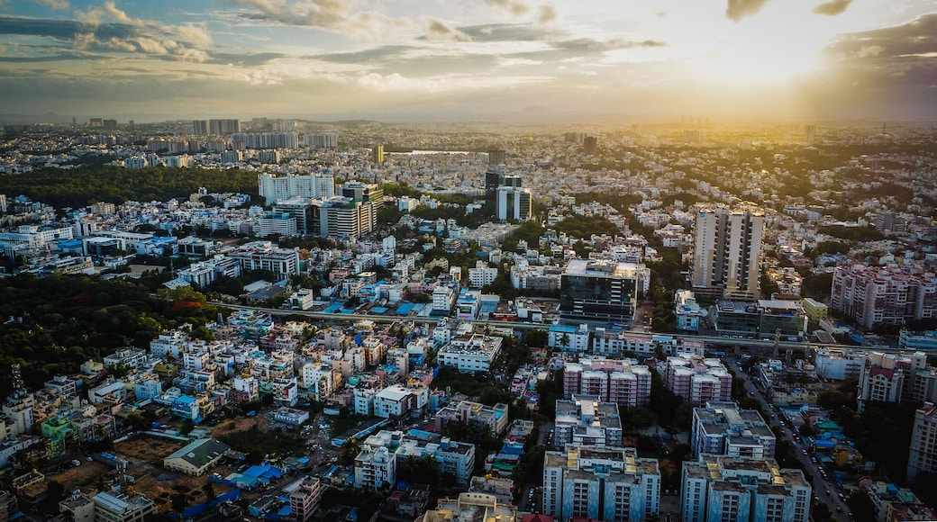 Ariel Shot of beautiful Bangalore City in India