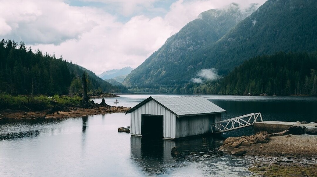 #takeahike to buntzen lake, a short drive from Vancouver. There are hiking trails that take you all the way around the lake.