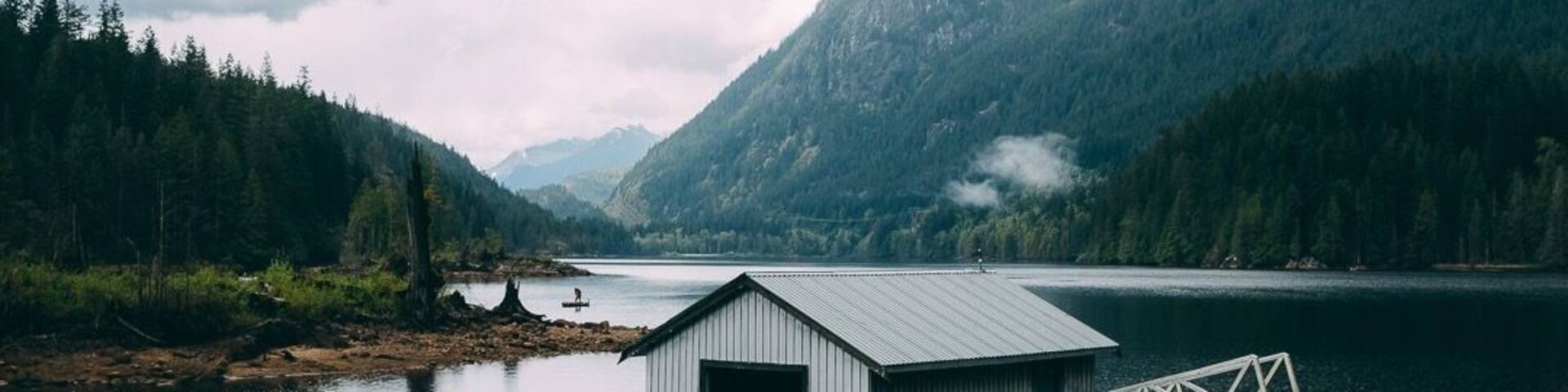 #takeahike to buntzen lake, a short drive from Vancouver. There are hiking trails that take you all the way around the lake.