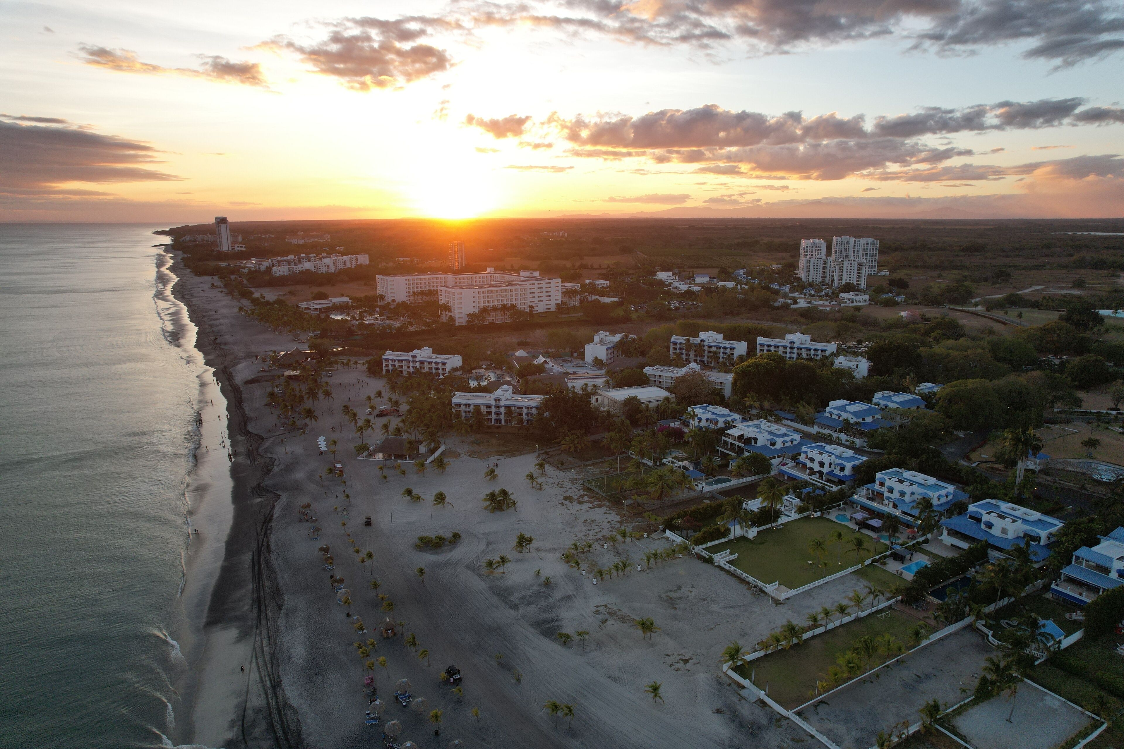 Aerial views from over Playa Blanca, Panama