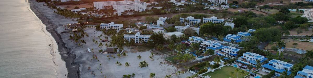 Aerial views from over Playa Blanca, Panama