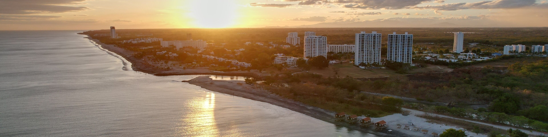 Aerial views from over Playa Blanca, Panama