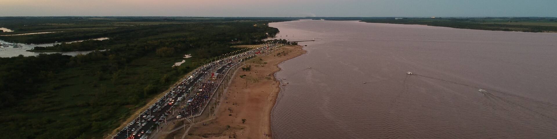 Sunset on the beach in Concepción del Uruguay, Entre Ríos, Argentina
