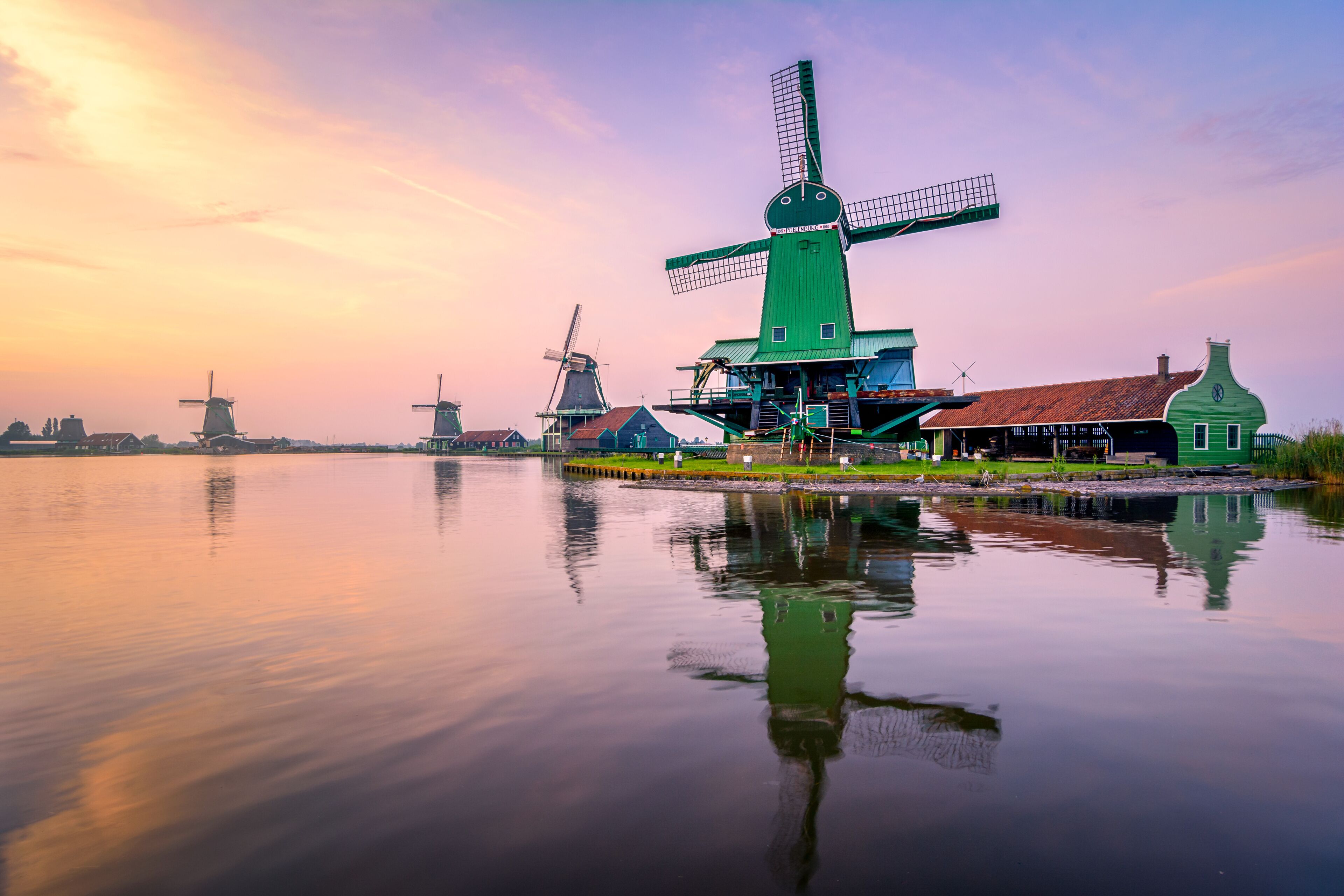Traditional windmills over at the Zaanse Schans