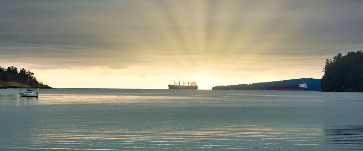 sunrise near Departure Bay at nanaimo, vancouver island, british colombia, canada