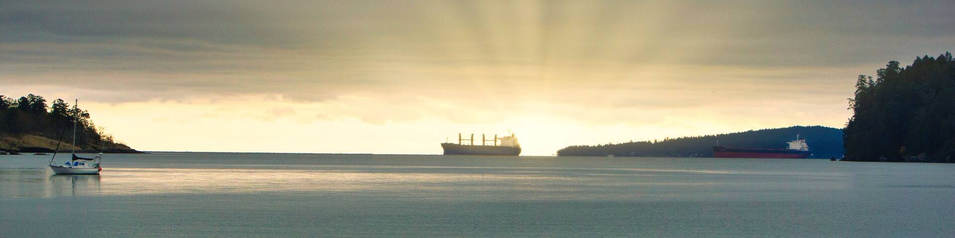 sunrise near Departure Bay at nanaimo, vancouver island, british colombia, canada