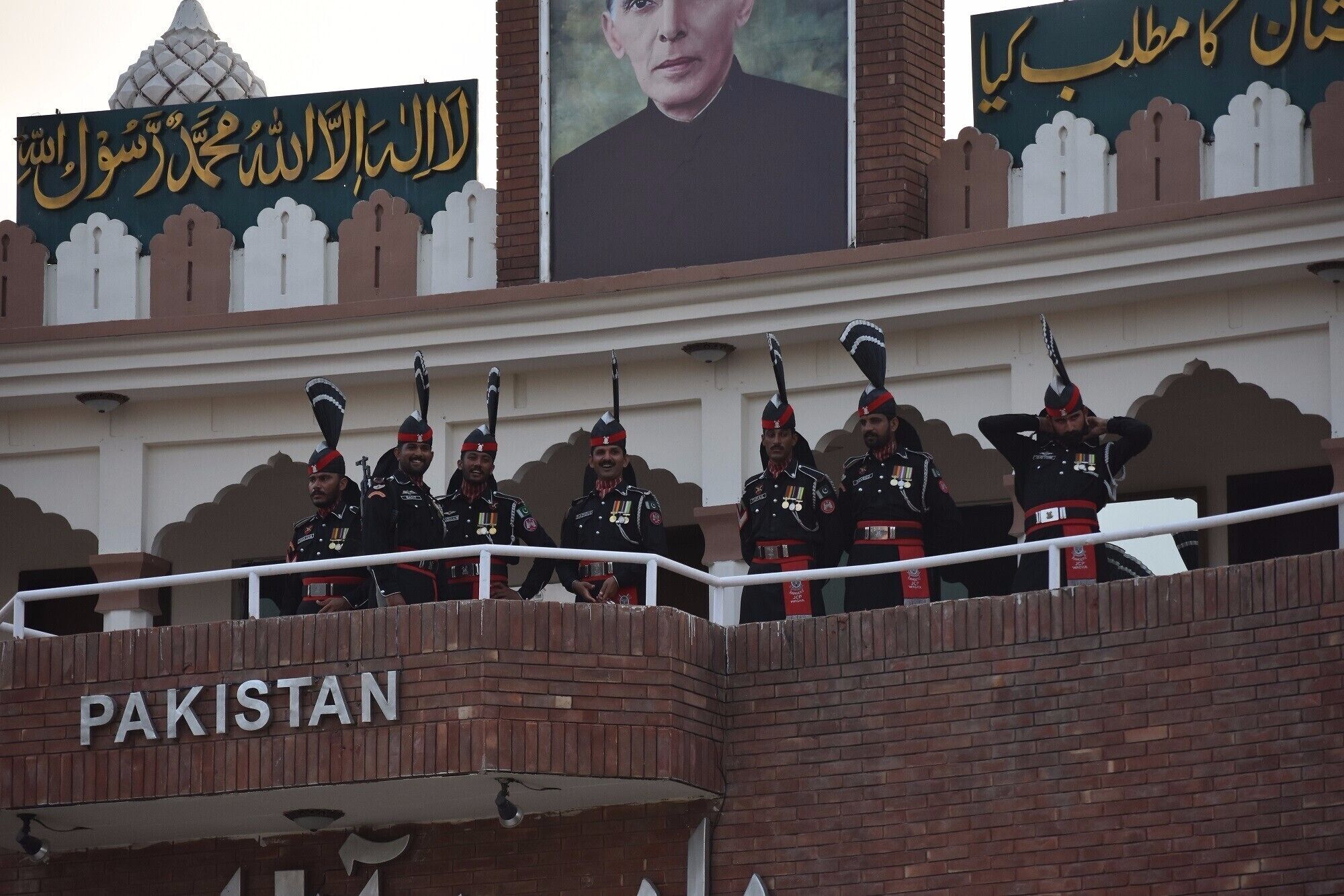 The Wagah border ceremony and retreat is unlike anything I have seen. Pakistanis sit on one side and Indians on the other. We were surrounded by cheering and loud Pakistani patriotic music. Here is a pre-ceremony photo.