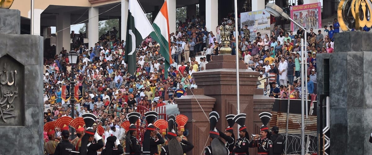 Lower the Pakistan and India flags.