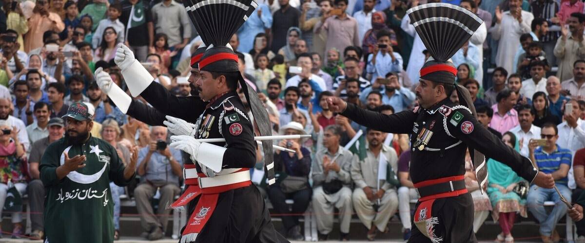 The Wagah border ceremony and retreat is unlike anything I have seen. Pakistanis sit on one side and Indians on the other. We were surrounded by cheering and loud Pakistani patriotic music. Here are my ceremony photos.Check out the high kicks.