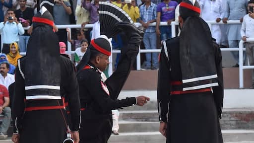 The Wagah border ceremony and retreat is unlike anything I have seen. Pakistanis sit on one side and Indians on the other. We were surrounded by cheering and loud Pakistani patriotic music. Here are my ceremony photos.Check out the high kicks.