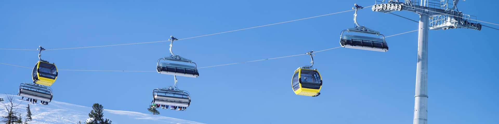 Ski lifts in Zillertal Arena ski resort in Zillertal Tyrol