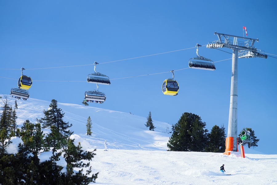 Ski lifts in Zillertal Arena ski resort in Zillertal Tyrol