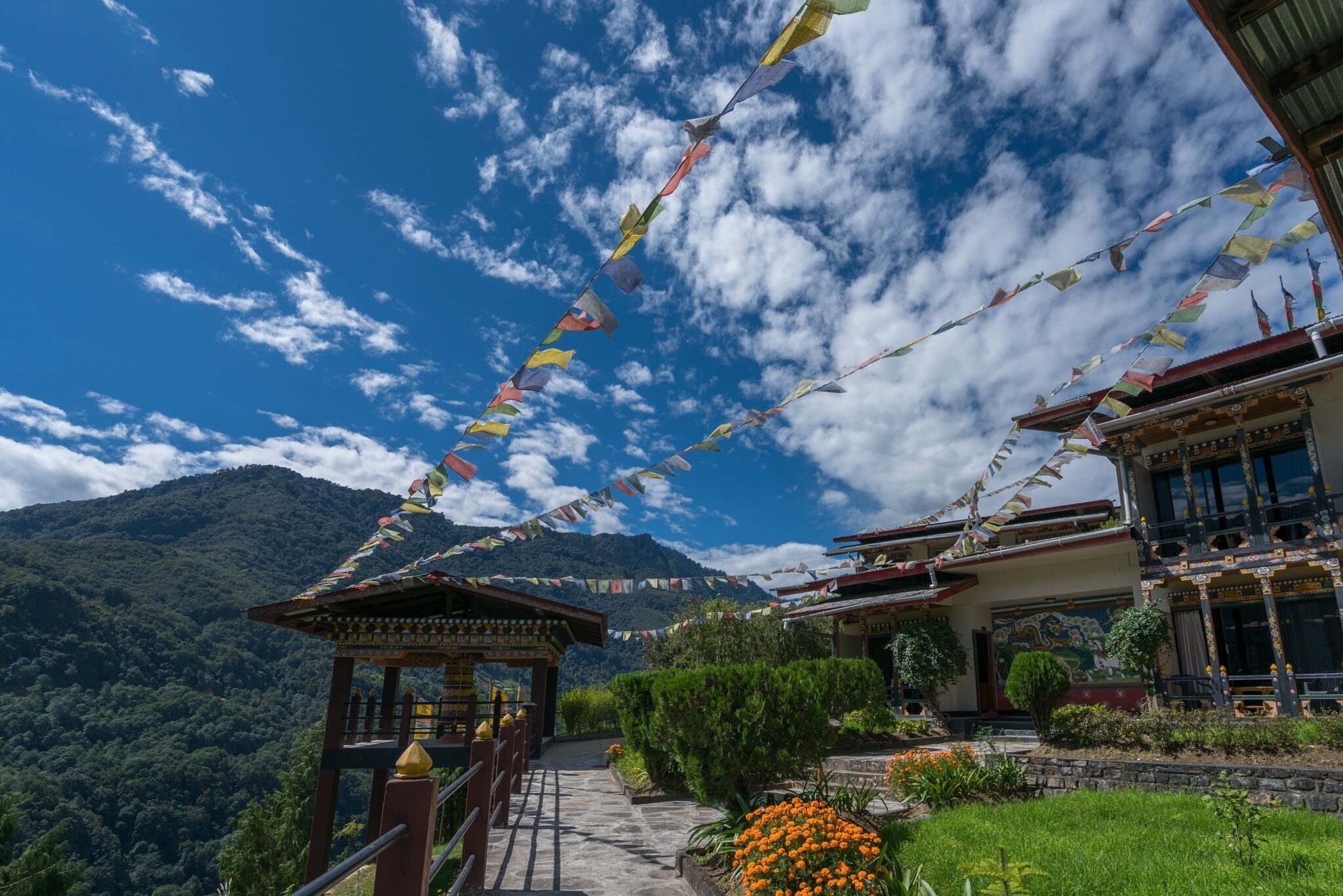 Nice hotel view in Bhutan