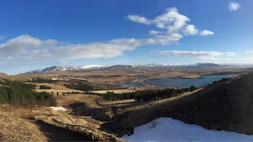 View from the mountain outside of Reykjavík.