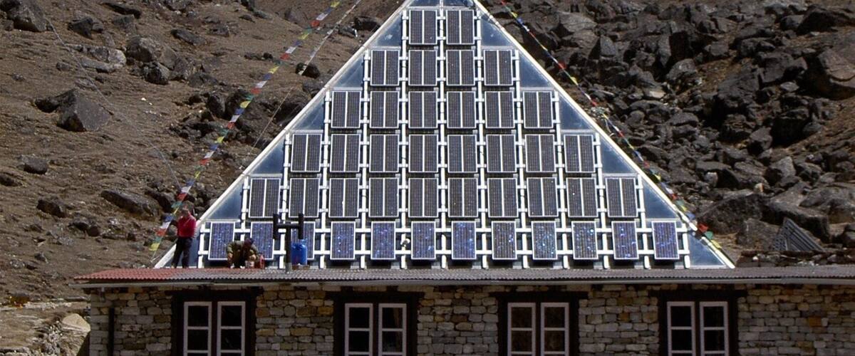 This is the Pyramid International Laboratory/Observatory high altitude scientific research centre at 16,568 ft in the Everest region, Solukumbhu, Nepal. I think it was initially an Italian venture but now is a multinational research lab into the environment and human physiology at altitude. Situated just a kilometre or so beyond Lobuche village it is perfectly located in the foreground of Pumori peak which means "daughter's peak" and was named by George Mallory the British mountaineer who wanted originally to name it Clare Peak after his daughter. #nepal #pumori #lobuche #pyramid