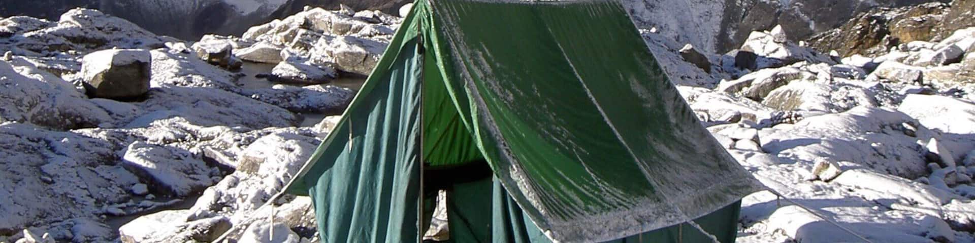 The morning of summit day, Lobuche East, Camp 1 morning brew up in the mess tent.