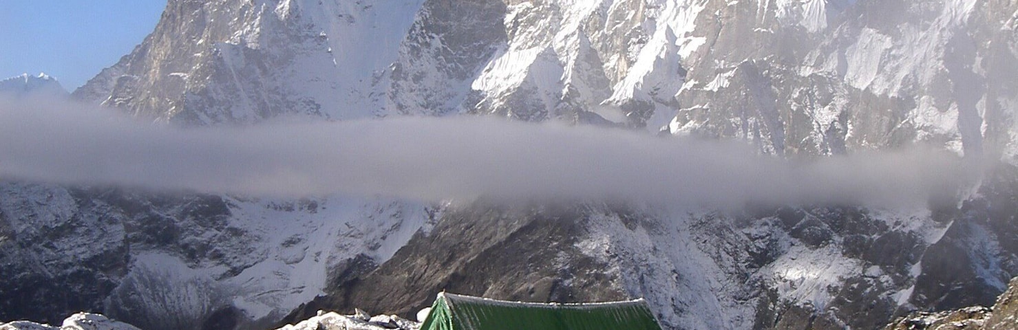 The morning of summit day, Lobuche East, Camp 1 morning brew up in the mess tent.