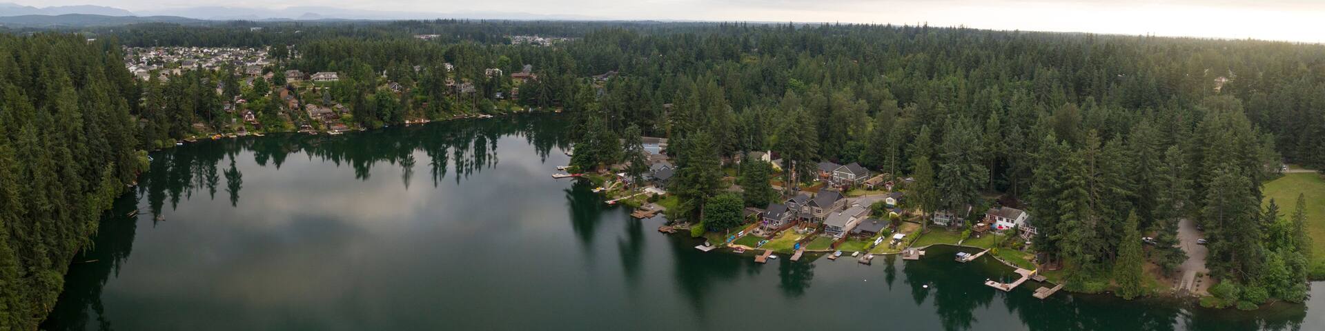 Lake Wilderness Maple Valley Washington USA Waterfront Homes Panorama