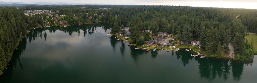 Lake Wilderness Maple Valley Washington USA Waterfront Homes Panorama