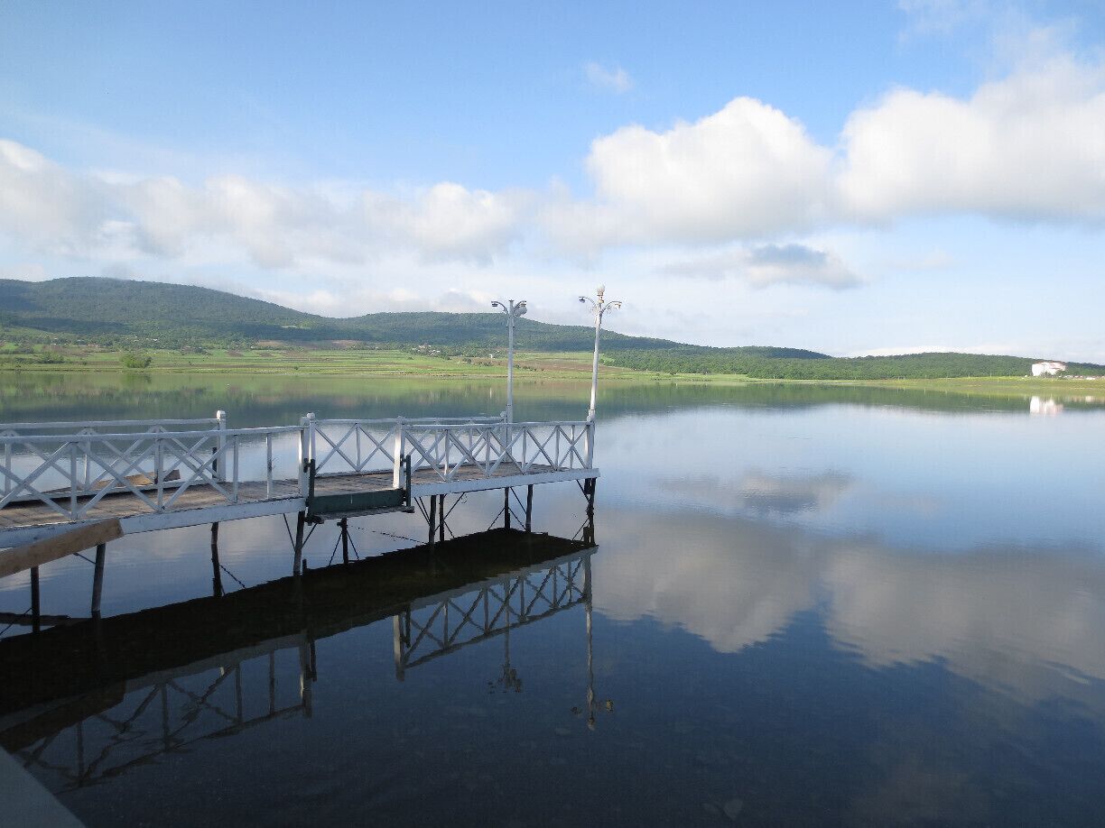 View from a lake in the country of Georgia.  It is located about 40 minutes outside of the Georgian capital of Tbilisi.  It is called Bazaleti Lake.  #Bazaleti