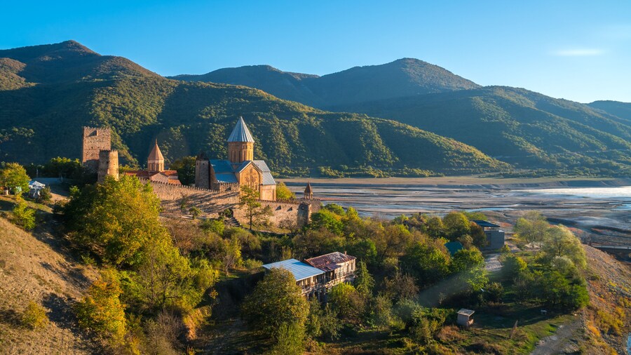 Ananuri is a castle complex on the Aragvi River in Georgia