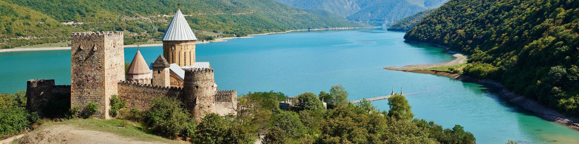 Ananuri ancient church castle in georgia