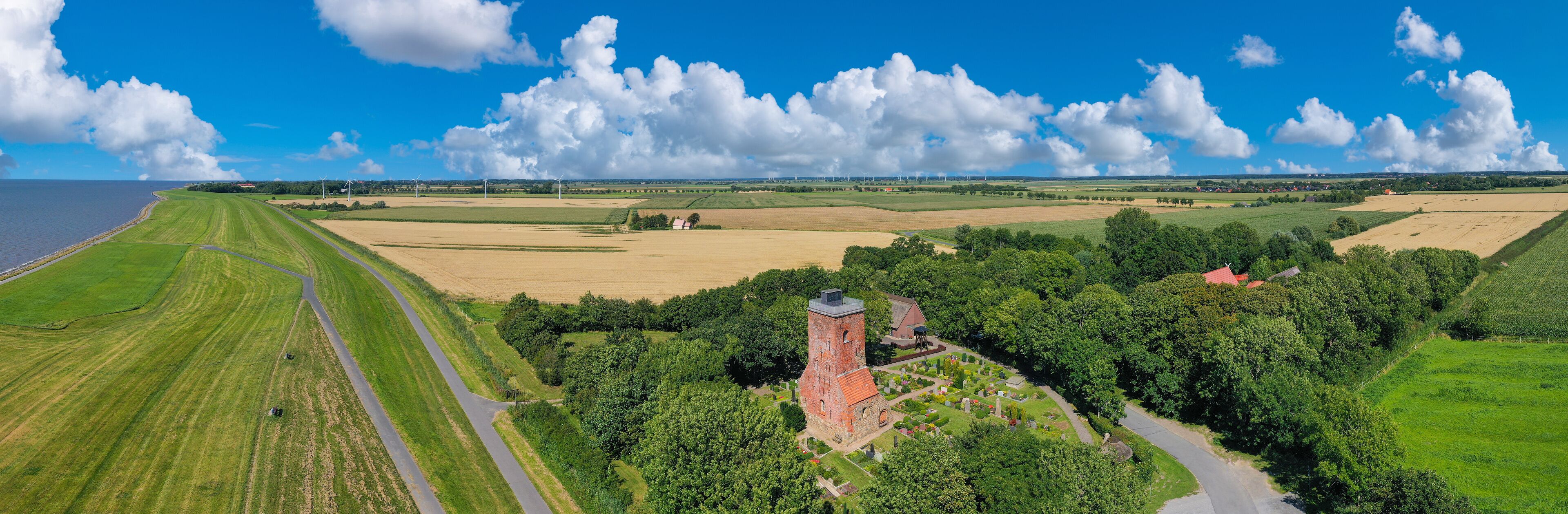Panorama aerial view of ox tower in Imsum
