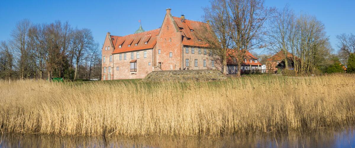 Panorama of the historic castle in Bad Bederkesa, Germany