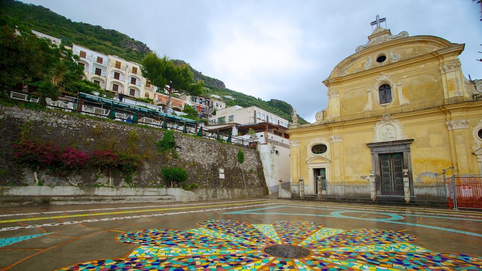 Amalfi Coast featuring outdoor art, a square or plaza and heritage elements