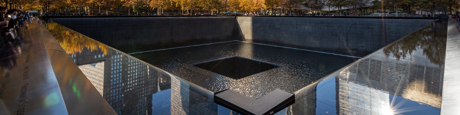 The National September 11 Memorial featuring a city